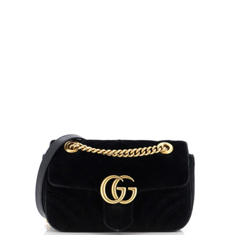 Gucci GG Marmont Flap Bag Matelasse Velvet Mini