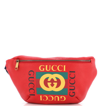 Gucci Logo Belt Bag Printed Leather Medium