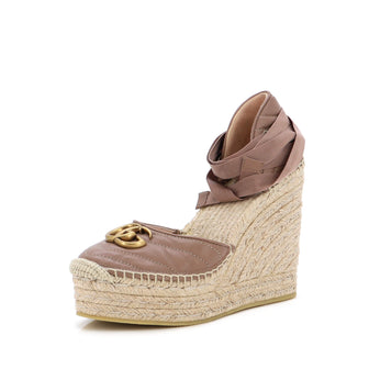 Gucci Women's GG Marmont Wedge Espadrilles Matelasse Leather