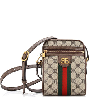 Balenciaga x Gucci The Hacker Project Zip Messenger Bag BB Coated Canvas Mini