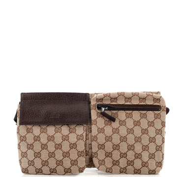 Gucci Vintage Double Belt Bag GG Canvas