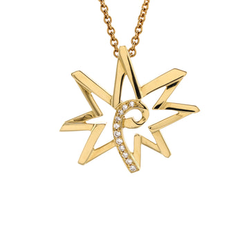 Tiffany & Co. Paloma Picasso Star Pendant Necklace 18K Yellow Gold with Diamonds