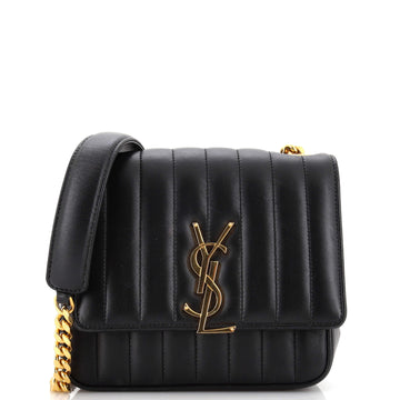Saint Laurent Vicky Crossbody Bag Vertical Quilted Leather Medium
