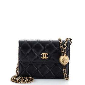 Chanel Pearl Crush Flap Clutch with Chain Quilted Lambskin Mini