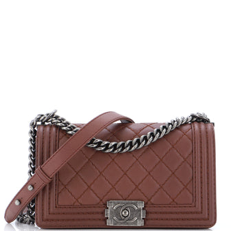 Chanel Stitch Boy Flap Bag Quilted Calfskin Old Medium