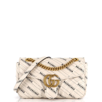 Gucci x Balenciaga The Hacker Project GG Marmont Flap Bag Printed Matelasse Leather Small