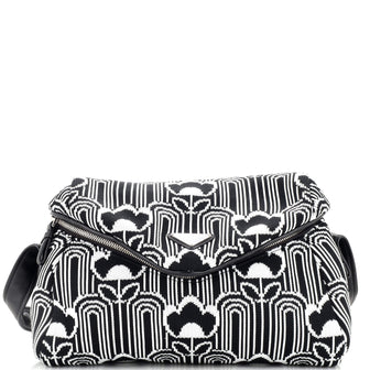 Prada Signaux Shoulder Bag Jacquard Knit Medium