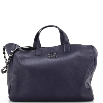Chanel Covered CC Shopping Tote Stitched Lambskin Large