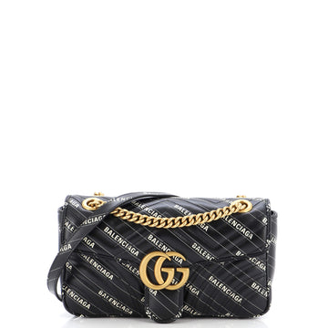 Gucci x Balenciaga The Hacker Project GG Marmont Flap Bag Printed Matelasse Leather Small