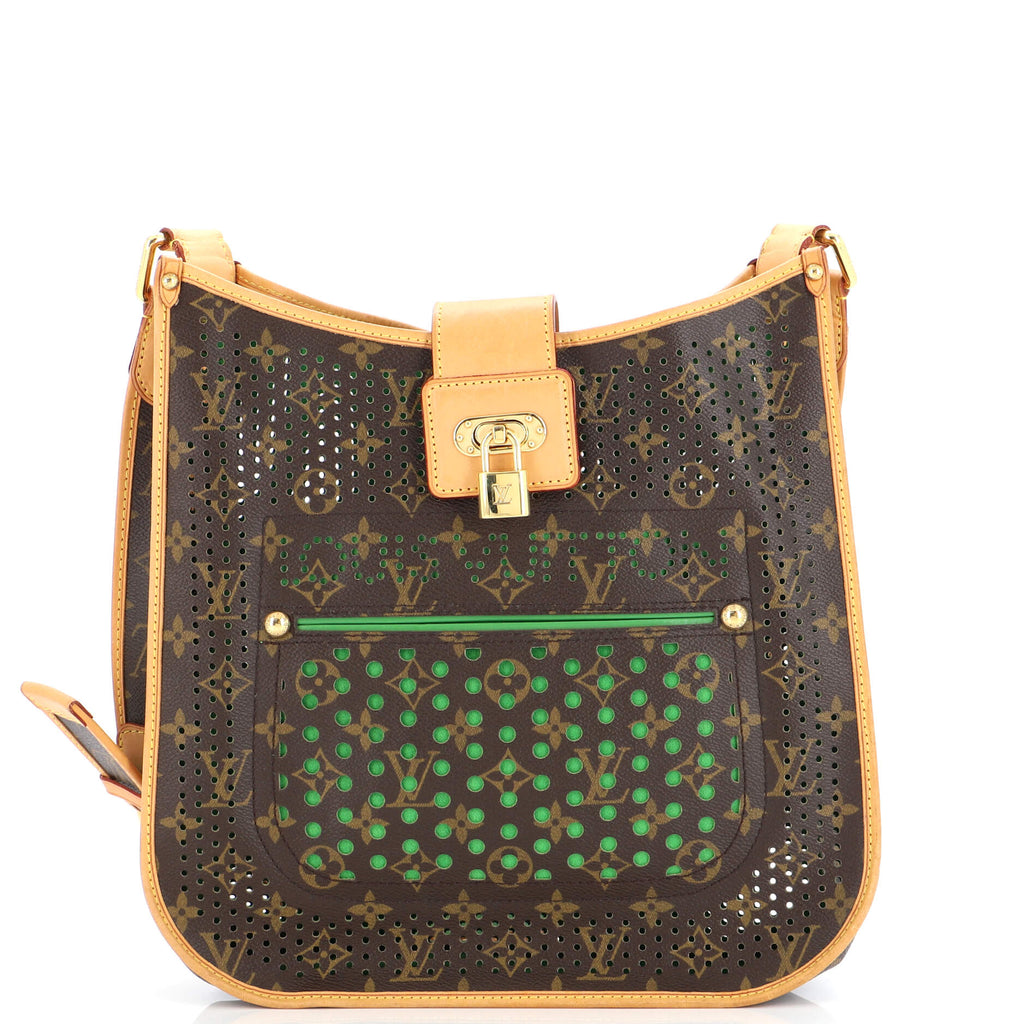 Louis Vuitton Musette Handbag Perforated Monogram Canvas Brown