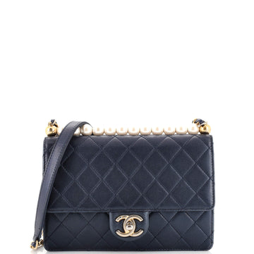 Chanel Chic Pearls Flap Bag Quilted Lambskin Small