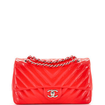 Chanel Classic Double Flap Bag Chevron Patent Medium