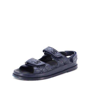Chanel Women's Velcro Dad Sandals Quilted Leather