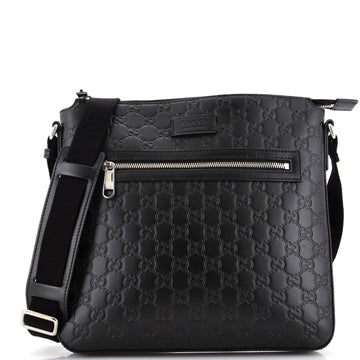 Gucci Signature Zip Messenger Bag Guccissima Leather Medium