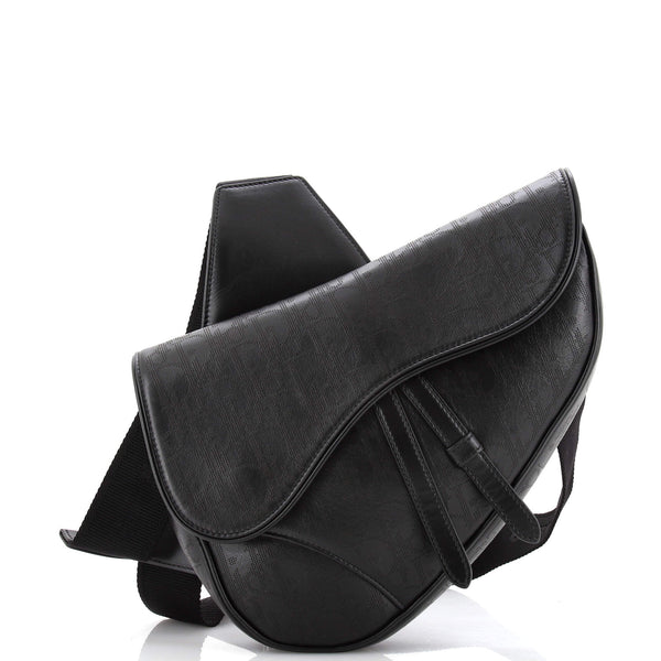 Dior - Pouch with Strap Black Dior Oblique Galaxy Leather - Men