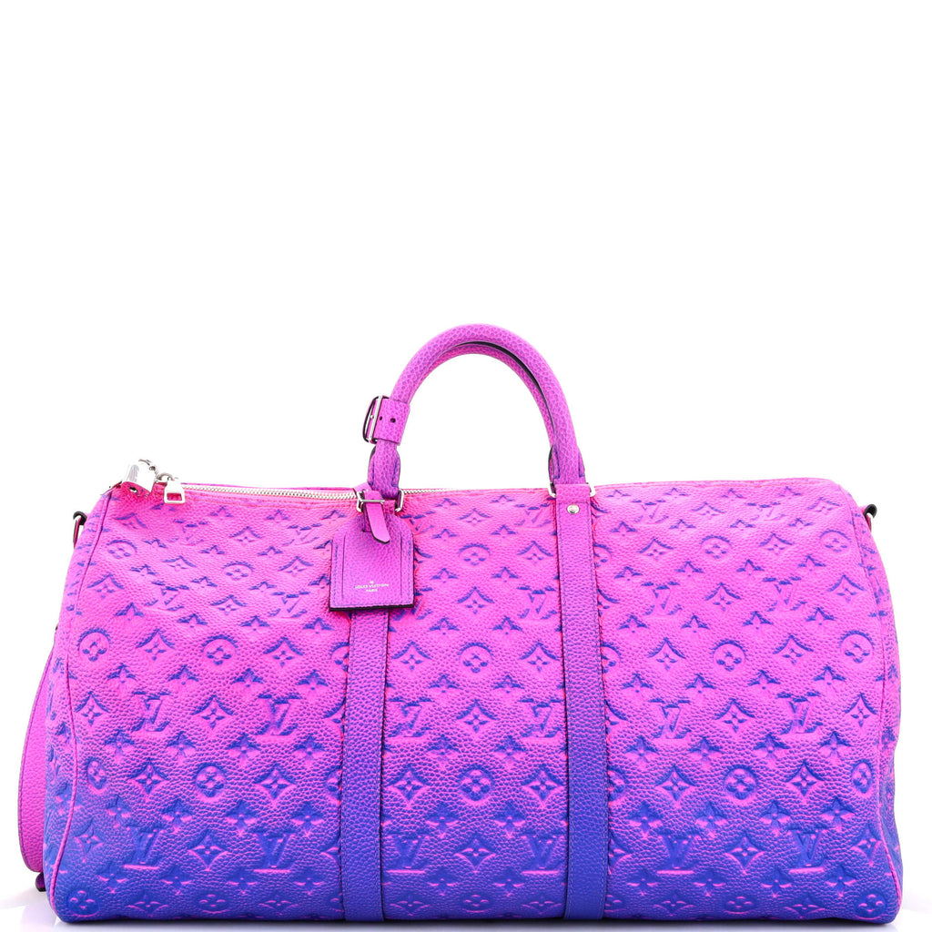 Louis Vuitton Keepall 50B Taurillon Illusion Blue/Pink in Leather