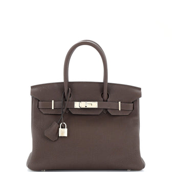 Hermes Birkin Handbag Verso Togo with Palladium Hardware 30