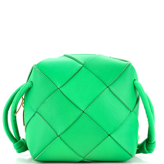 Bottega Veneta Cassette Camera Crossbody Bag Maxi Intrecciato Leather Mini  Green