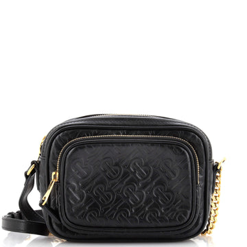 Burberry Camera Bag Monogram Embossed Leather Small