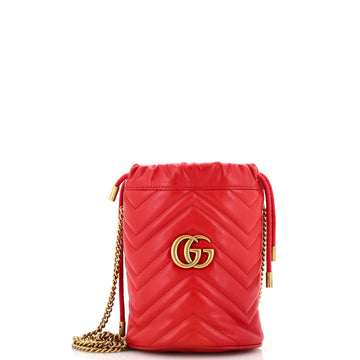 Gucci GG Marmont Bucket Bag Matelasse Leather Mini