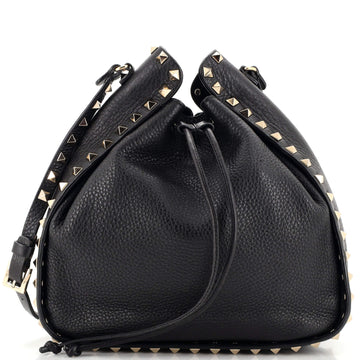 Valentino Garavani Rockstud Drawstring Bucket Bag Leather Medium
