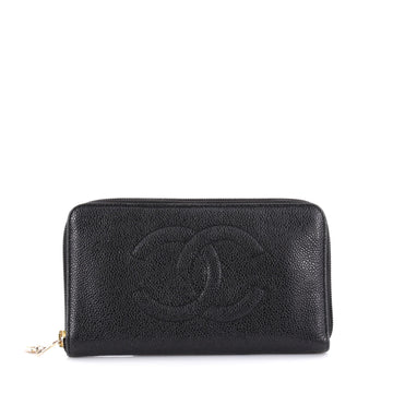 Chanel Timeless CC Zipped Wallet Caviar Long Black