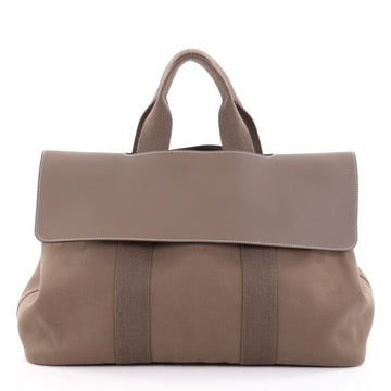 Hermes Valparaiso Handbag Toile and Leather MM Neutral
