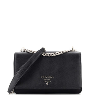 Prada Chain Flap Crossbody Bag Tessuto and Saffiano Leather Medium