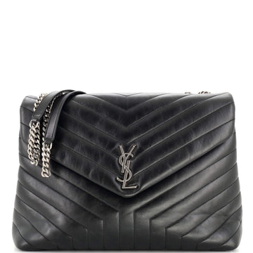 Saint Laurent Loulou Shoulder Bag Matelasse Chevron Leather Large