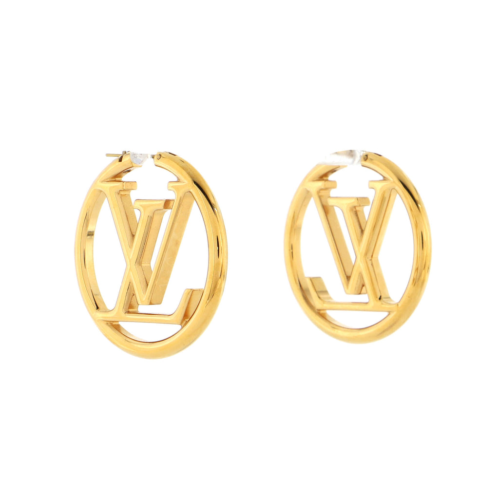 Louis Vuitton Louise Hoop Earrings Metal GM Gold 2266202