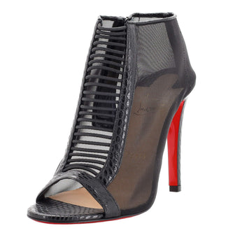 Christian Louboutin Women's Trouble Ankle Booties Mesh with Leather