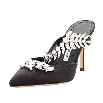 Manolo Blahnik Women's Lurum Heeled Mules Satin 90