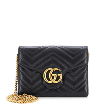 Gucci GG Marmont Chain Wallet Matelasse Leather Mini