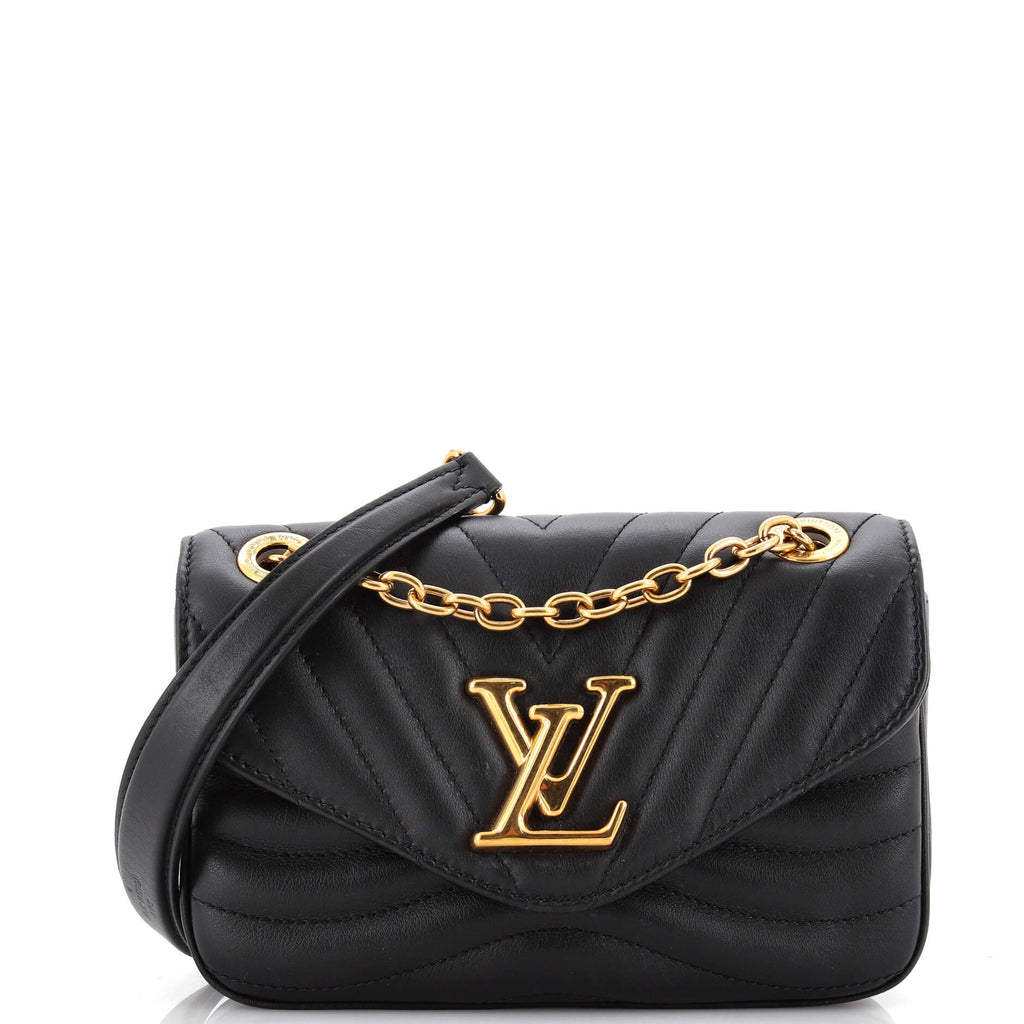 Preloved Louis Vuitton Black Quilted Leather New Wave Chain Bag