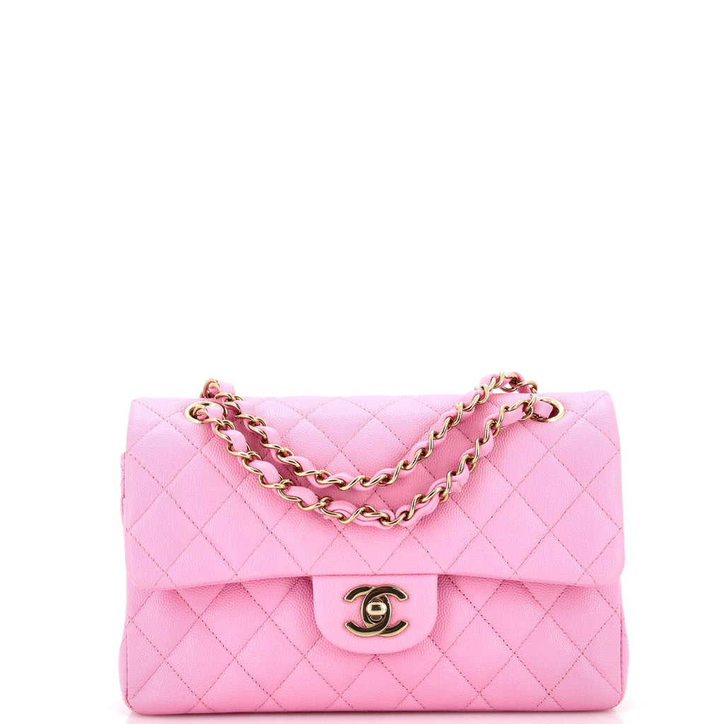 Chanel Classic Double Flap Bag Quilted Caviar Small Pink 2267232