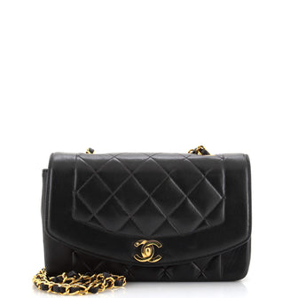 Chanel Vintage Diana Flap Bag Quilted Lambskin Small