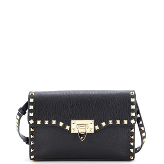 Valentino Garavani Rockstud Flip Lock Flap Bag Leather Medium