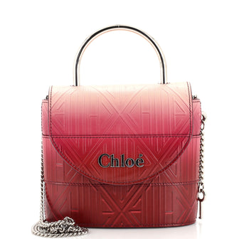 Chloe Aby Lock Bag Embossed Leather Small