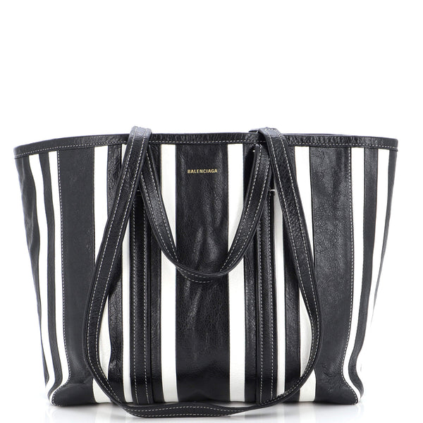 Balenciaga Barbes East West Shopper Tote Striped Leather Medium 226736