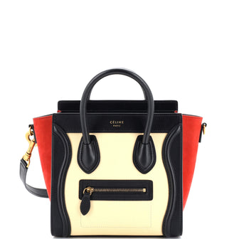 Celine Tricolor Luggage Bag Leather Nano
