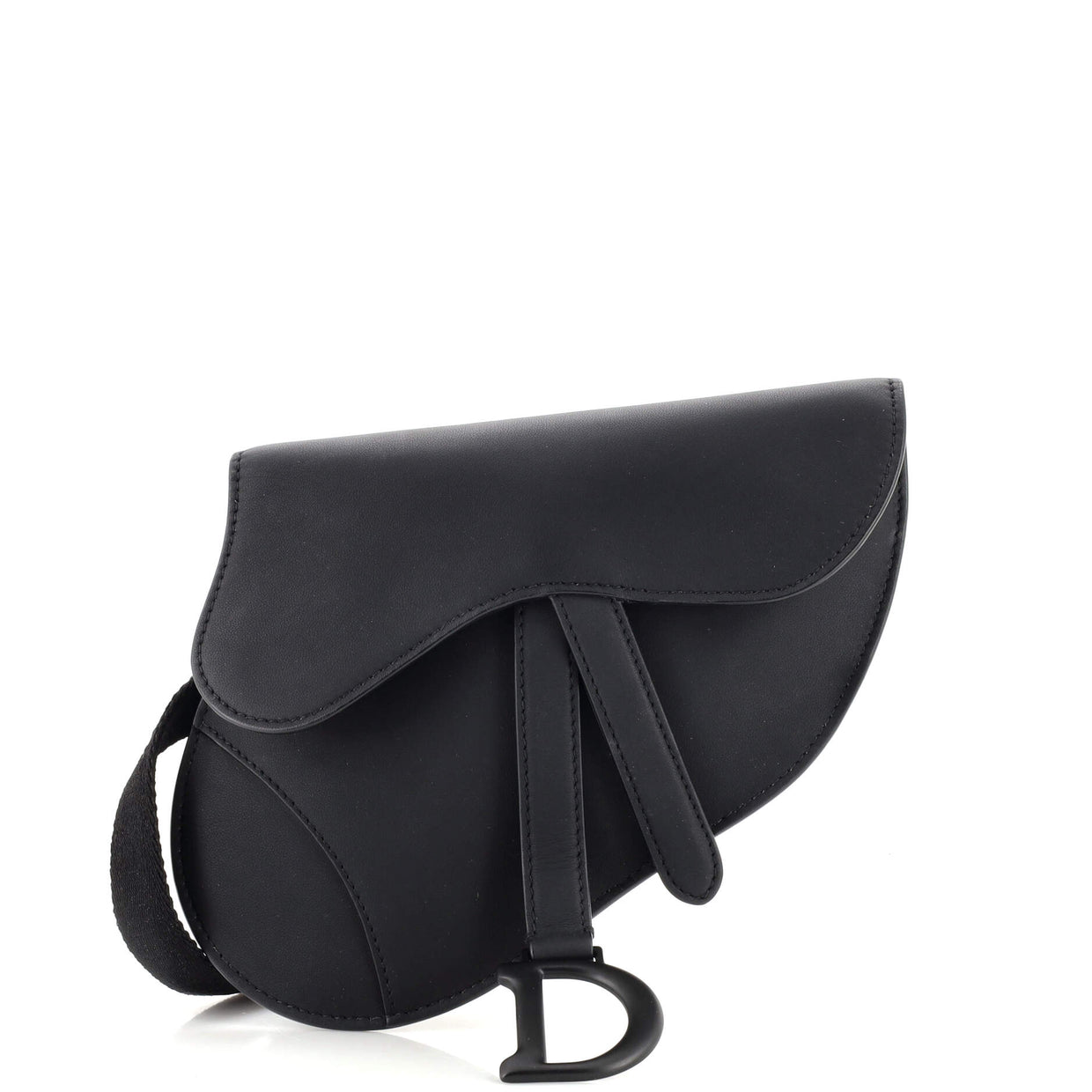Christian Dior Ultra Matte Saddle Belt Bag Leather Black 2267441