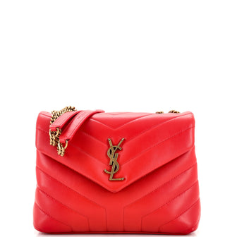 Saint Laurent Loulou Shoulder Bag Matelasse Chevron Leather Small
