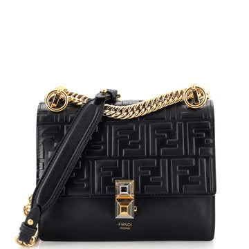 Fendi Kan I Bag Zucca Embossed Leather Small
