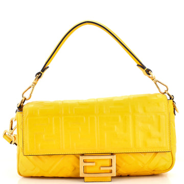 Fendi Baguette NM Bag Zucca Embossed Leather Medium