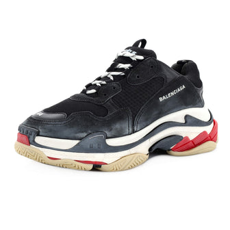 Triple S Mesh and Faux Leather Sneakers