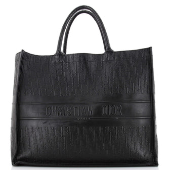 Christian Dior Book Tote Embossed Leather Large