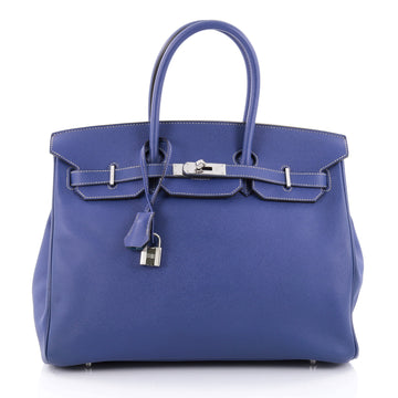 Hermes Candy Birkin Handbag Epsom 35 Blue 2268101