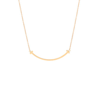 Tiffany & Co. T Smile Pendant Necklace 18K Rose Gold Small