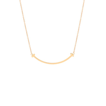 Tiffany & Co. T Smile Pendant Necklace 18K Rose Gold Small