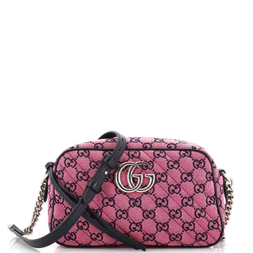 Gucci GG Marmont Shoulder Bag Diagonal Quilted GG Canvas Small